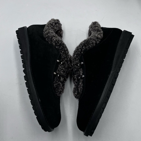 Stuart Weitzman Womens Faux Fur Lined Black Suede Leather Shoes Ankle Boots Sz 5 - Picture 8 of 16